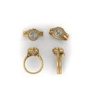 14K Solid Gold Bezel Ring