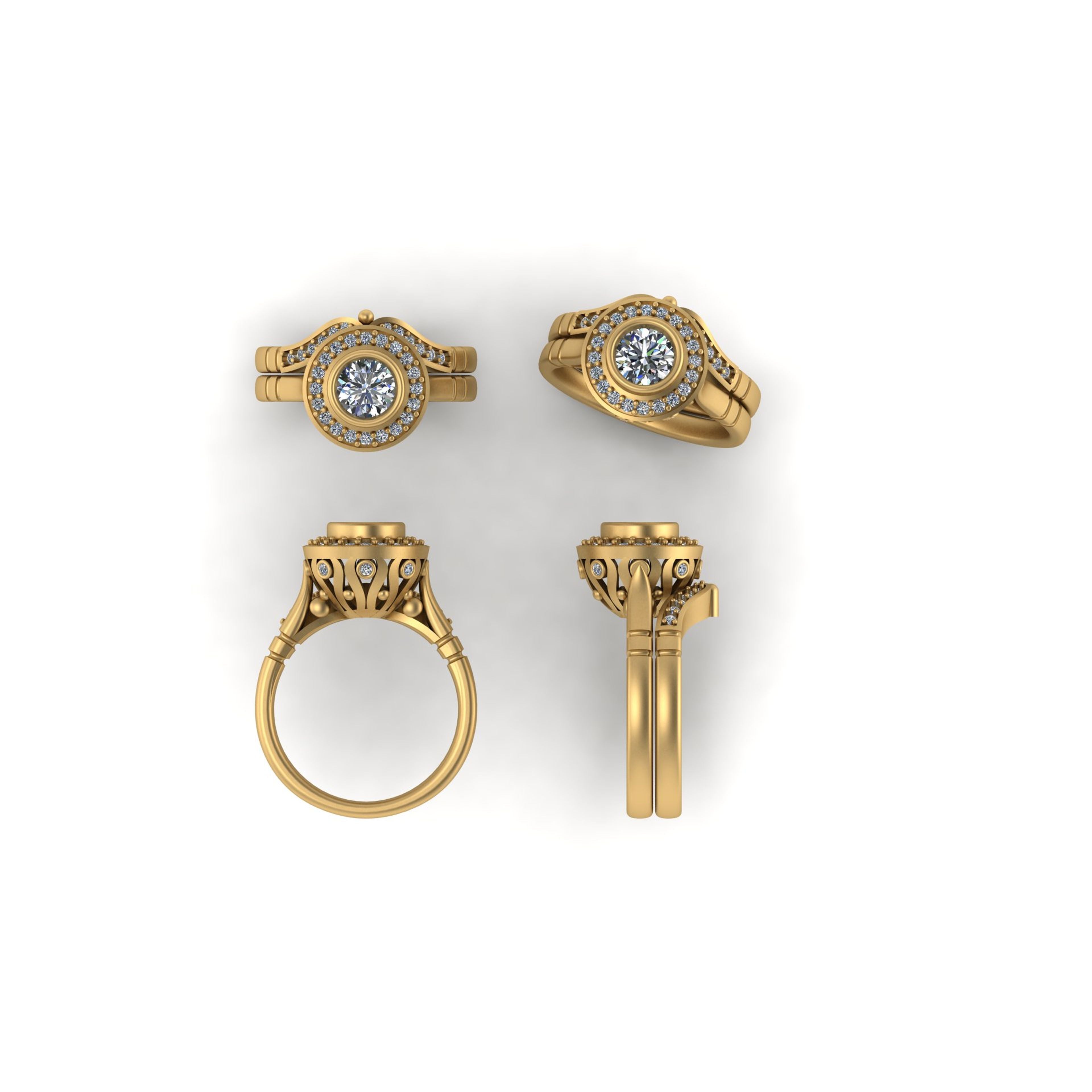 14K Solid Gold Bezel Ring