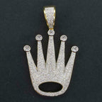 Crown Diamond Pendant 14k Solid Gold - 1.302 CTW
