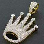 Crown Diamond Pendant 14k Solid Gold - 1.302 CTW