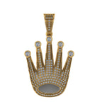 Crown Diamond Pendant 14k Solid Gold - 1.302 CTW