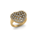 14K Round VVS Cluster Heart Shape Wedding Ring for Women