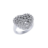 14K Round VVS Cluster Heart Shape Wedding Ring for Women