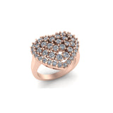 14K Round VVS Cluster Heart Shape Wedding Ring for Women