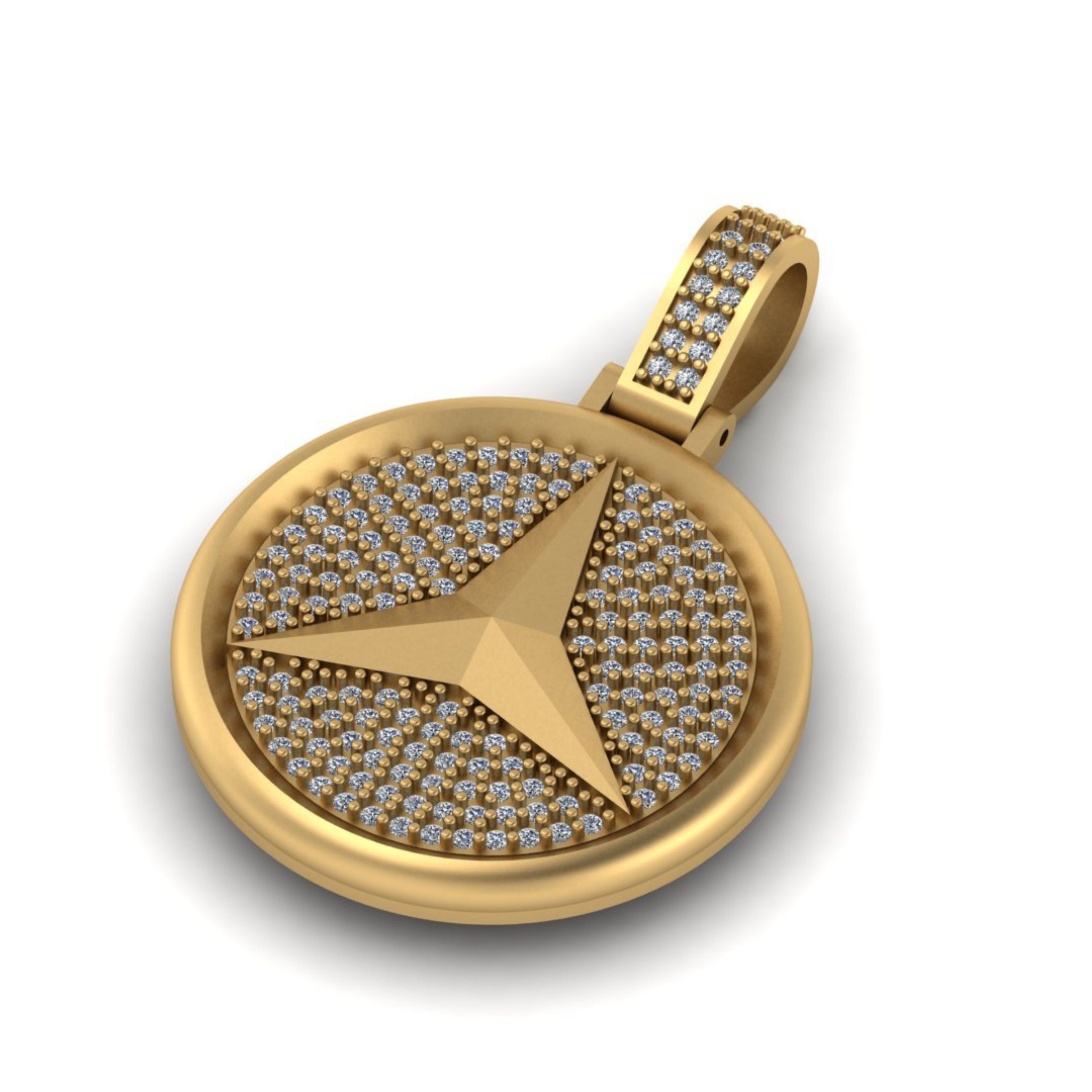 Custom Logo Diamond pendant 14k Solid Gold - 1.00 CTW