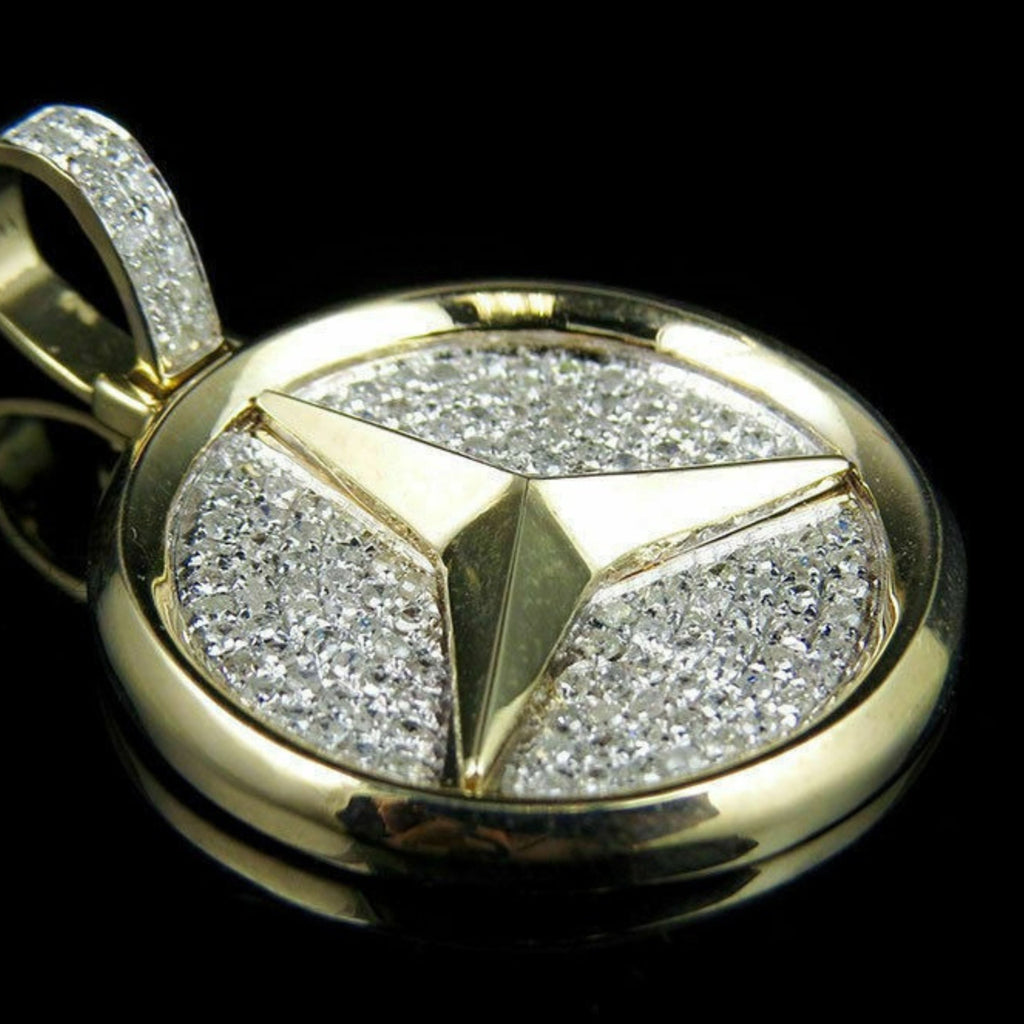 Custom Logo Diamond pendant 14k Solid Gold - 1.00 CTW