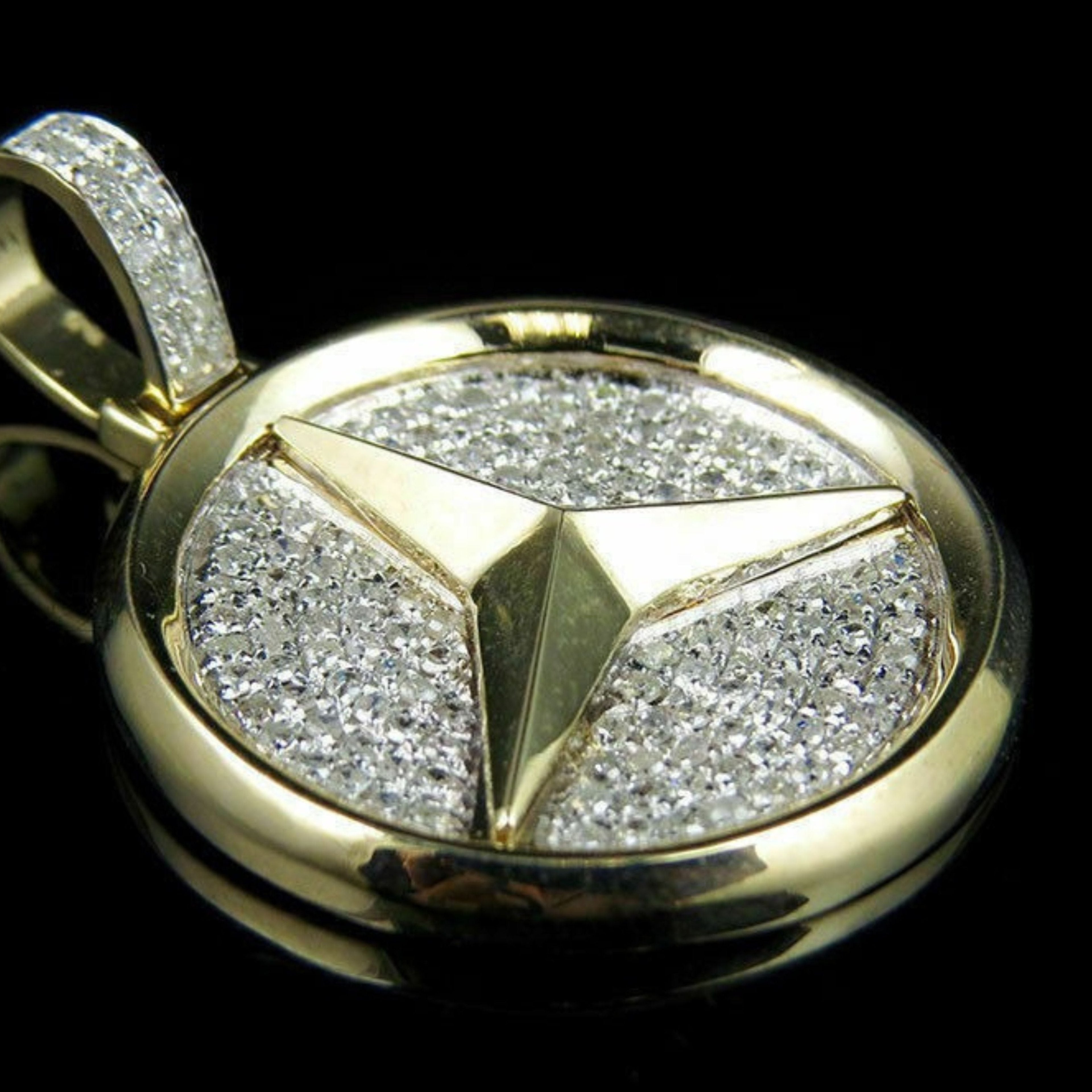 Custom Logo Diamond pendant 14k Solid Gold - 1.00 CTW