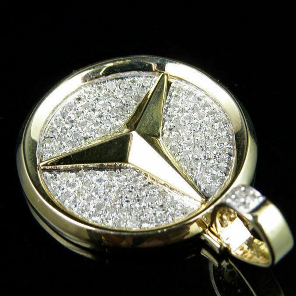 Custom Logo Diamond pendant 14k Solid Gold - 1.00 CTW