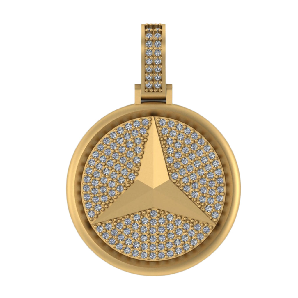 Custom Logo Diamond pendant 14k Solid Gold - 1.00 CTW