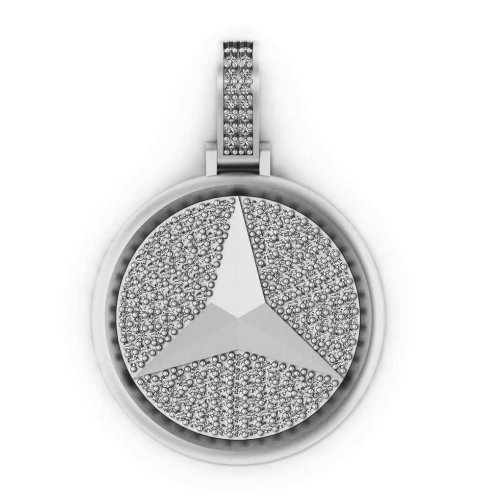 Custom Logo Diamond pendant 14k Solid Gold - 1.00 CTW