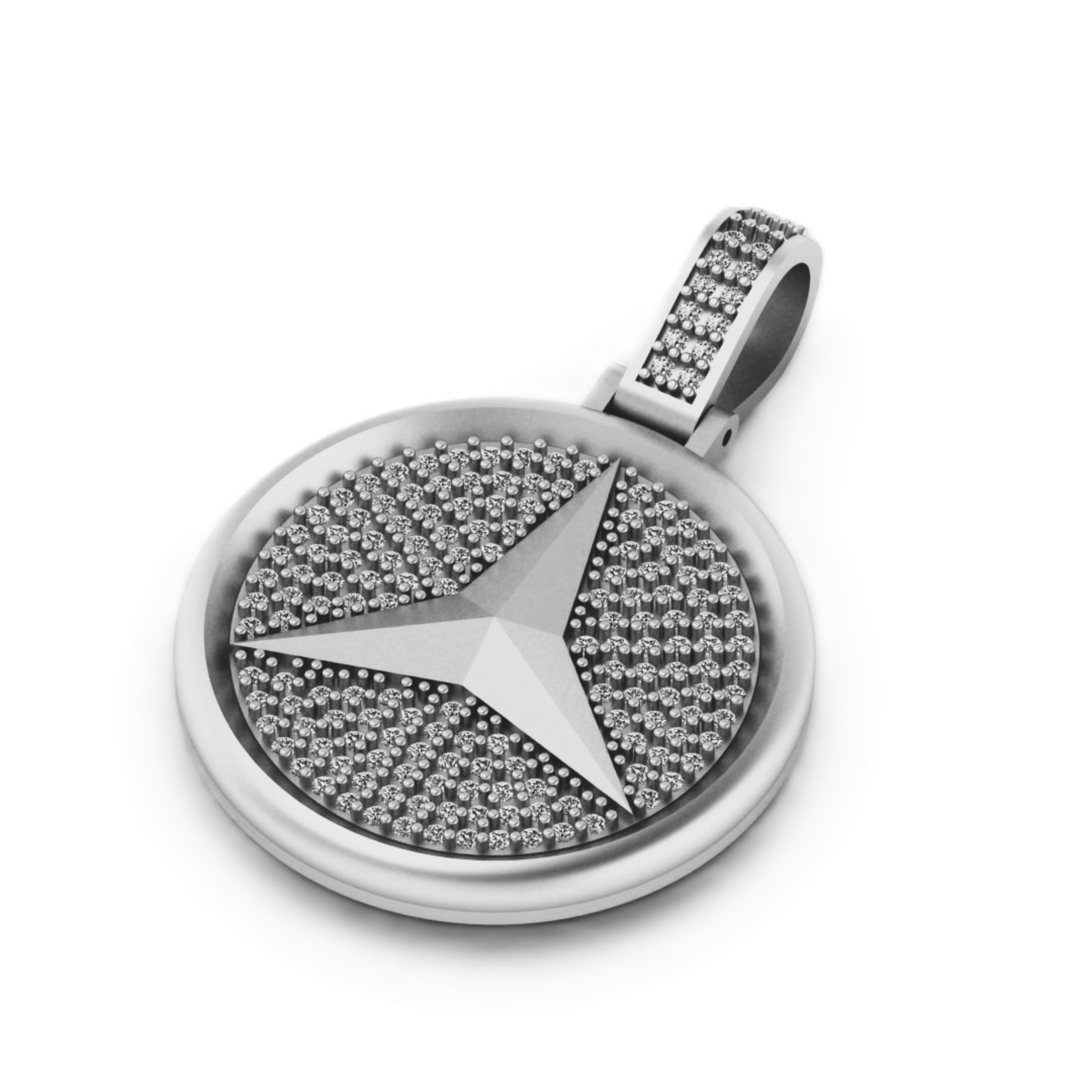 Custom Logo Diamond pendant 14k Solid Gold - 1.00 CTW
