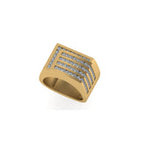 Classy 14K Solid Gold VVS Moissanite Diamond Statement Men's Ring