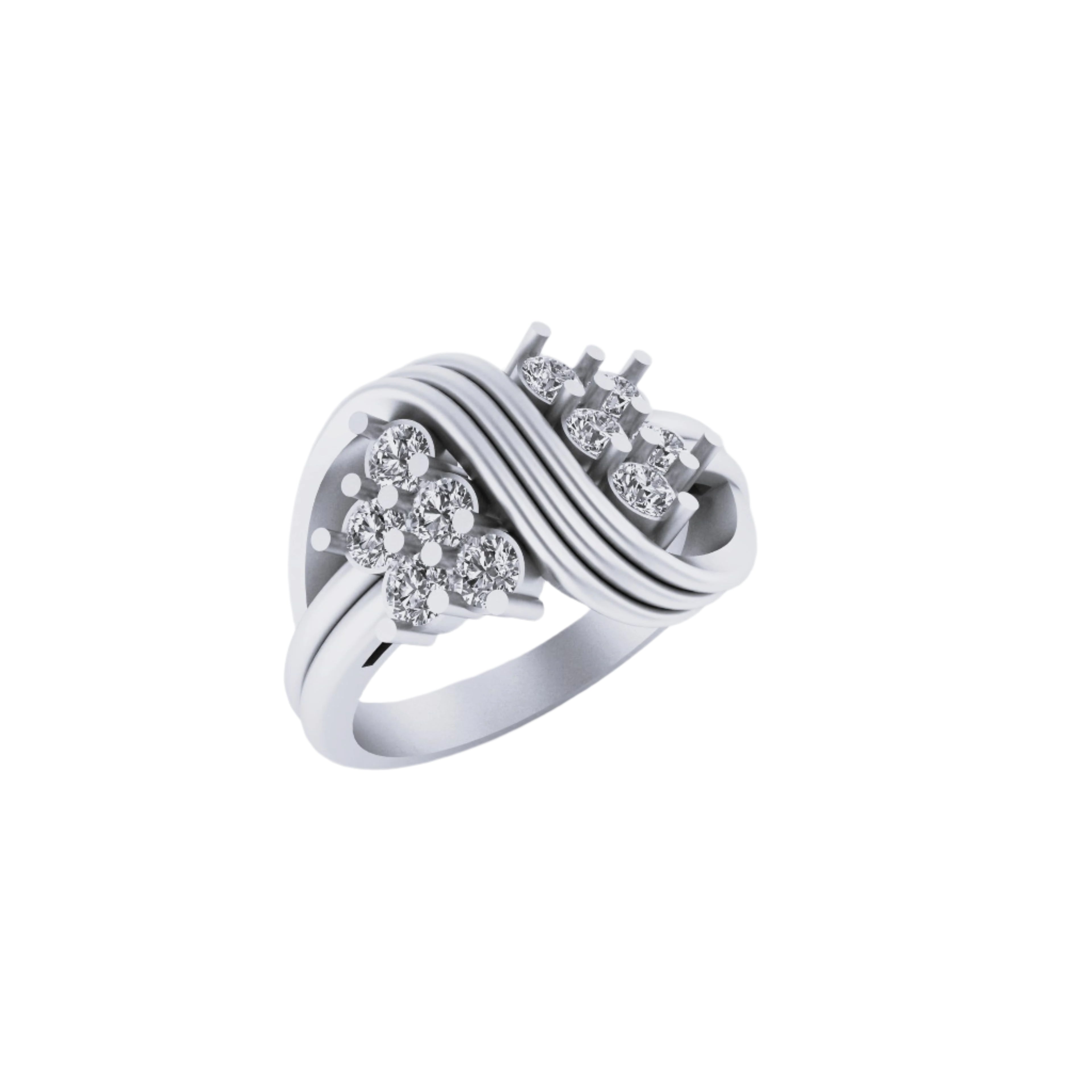 Delicate 10k solid Gold VVS Mozzo Diamond Ring - 0.69 CTW