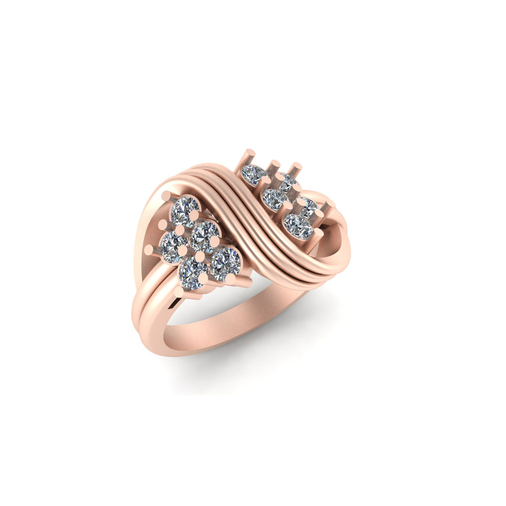 Delicate 10k solid Gold VVS Mozzo Diamond Ring - 0.69 CTW