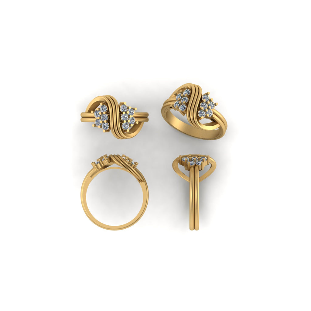 Delicate 10k solid Gold VVS Mozzo Diamond Ring - 0.69 CTW