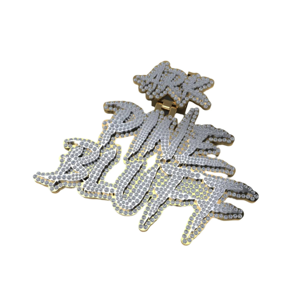 Custom Gold Moissanite Diamond Pendant Personalized Hip Hop Bling - 14.55 CTW