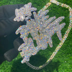 Custom Gold Moissanite Diamond Pendant Personalized Hip Hop Bling - 14.55 CTW