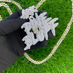 Custom Gold Moissanite Diamond Pendant Personalized Hip Hop Bling - 14.55 CTW