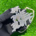 Custom Gold Moissanite Diamond Pendant Personalized Hip Hop Bling - 14.55 CTW