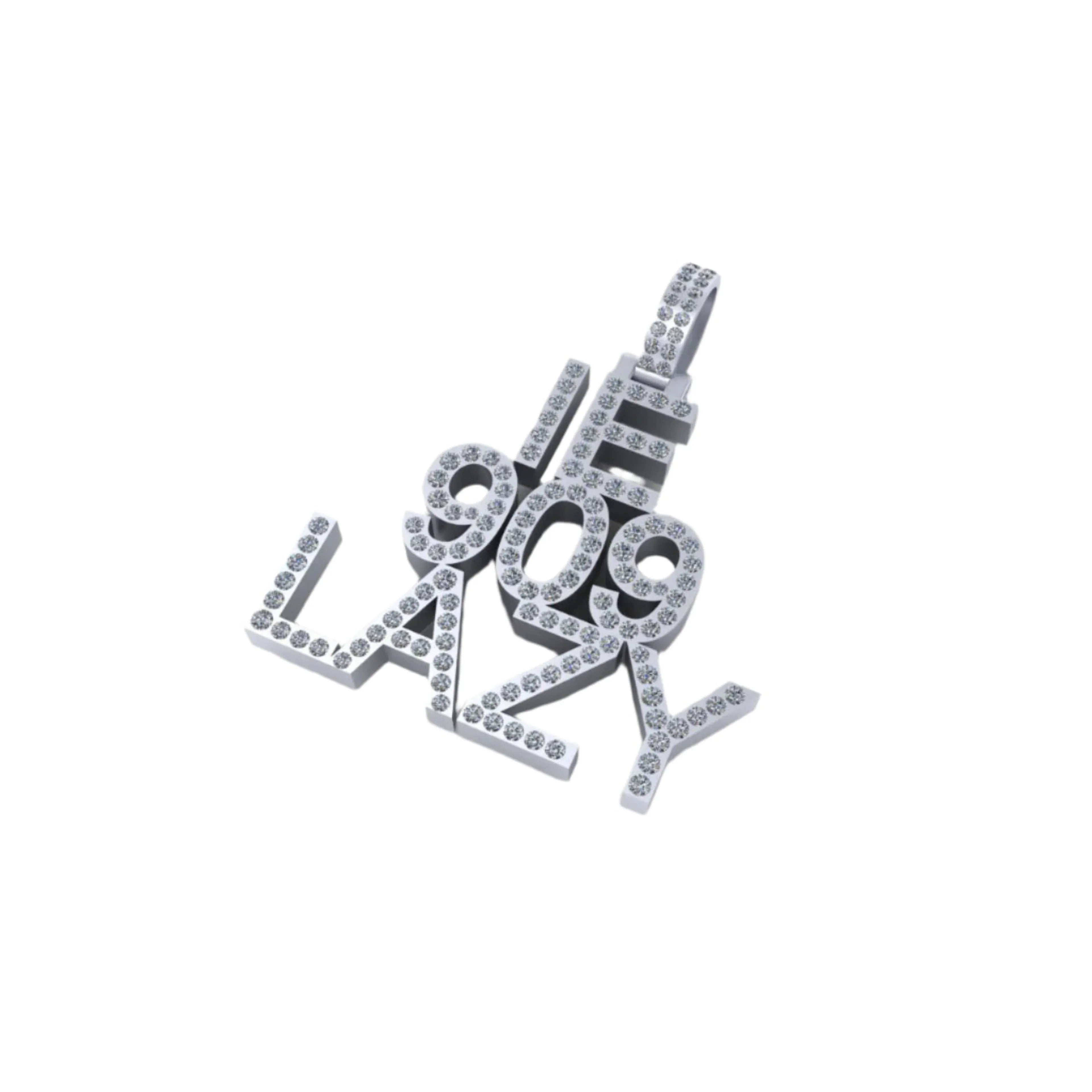 Custom Diamond Name Pendants 925 Silver Dainty Letter Charm - 1.54CTW