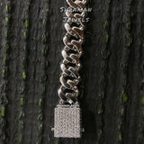 12MM Custom Initial Letter Cuban Link Bracelet for Gift