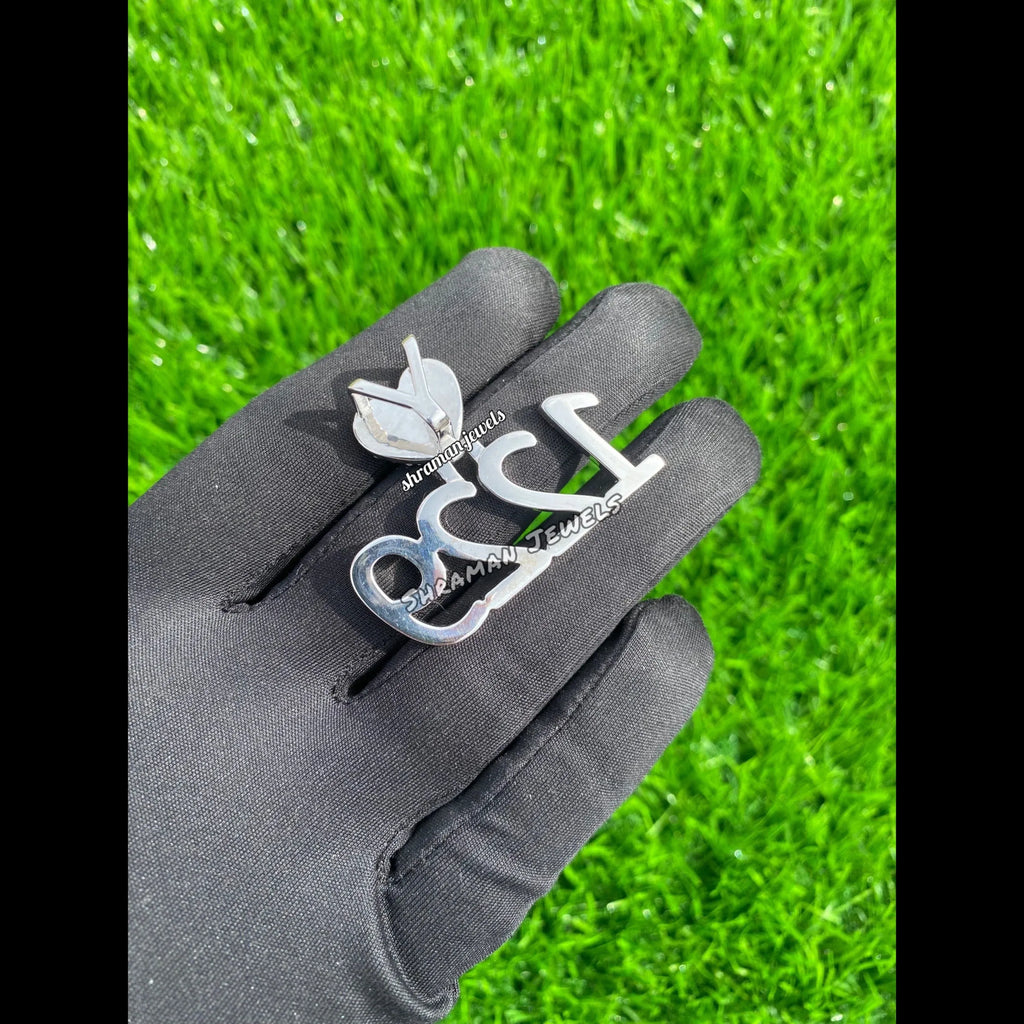 Custom Broken Heart with number Pendant 14K solid gold - 3.05 CTW
