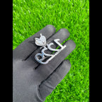 Custom Broken Heart with number Pendant 14K solid gold - 3.05 CTW