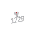 Custom Broken Heart with number Pendant 14K solid gold - 3.05 CTW