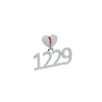 Custom Broken Heart with number Pendant 14K solid gold - 3.05 CTW