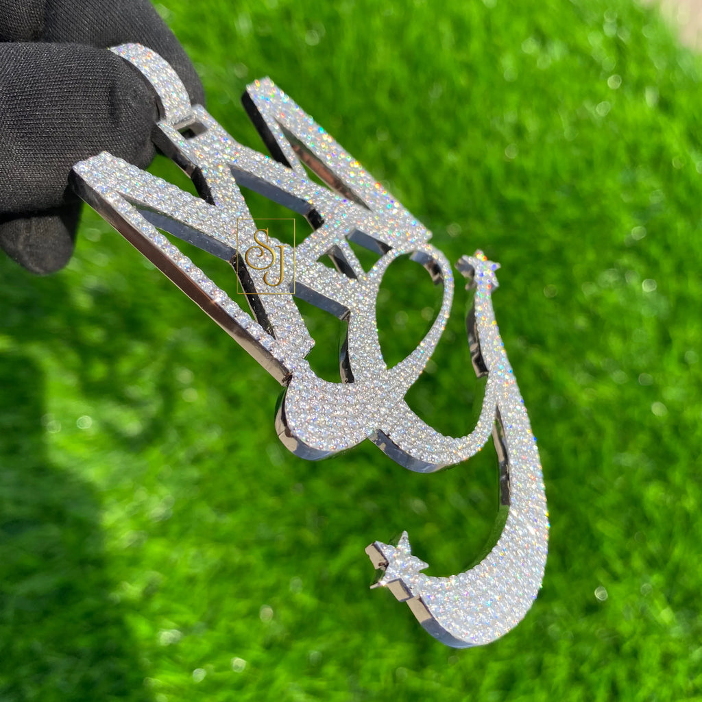 Men's Personalized Diamond Letter Necklace Birthday Charm - 9.35 CTW