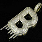 Custom Drippy Initial Letter Diamond Pendant - 3.32 CTW