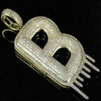 Custom Drippy Initial Letter Diamond Pendant - 3.32 CTW