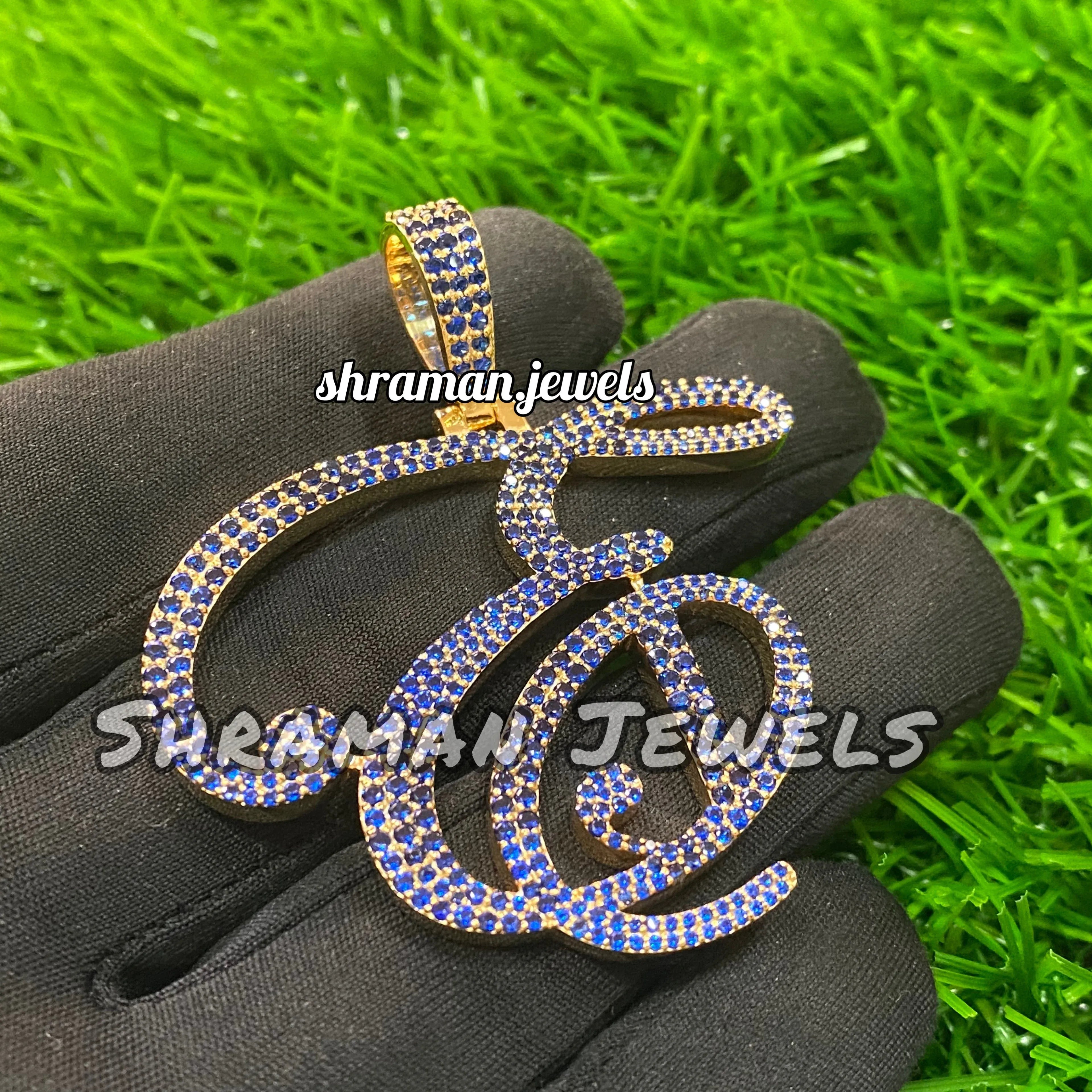 Custom Initial iced-out Letter E Natural Diamond Pendant - 3.97 CTW