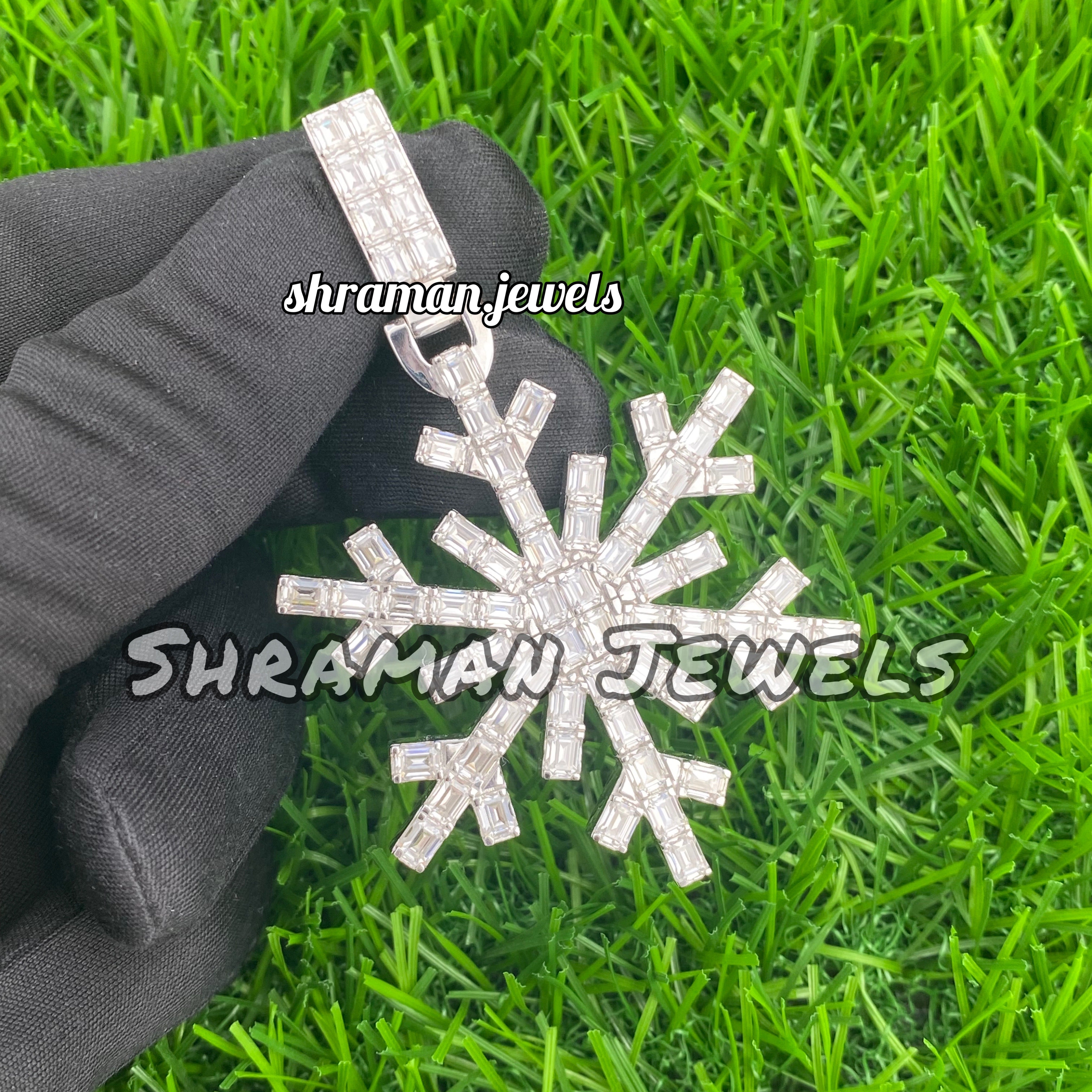 Custom Diamond Snowflake Pendant Fancy Hip Hop Gift - 14.46 CTW