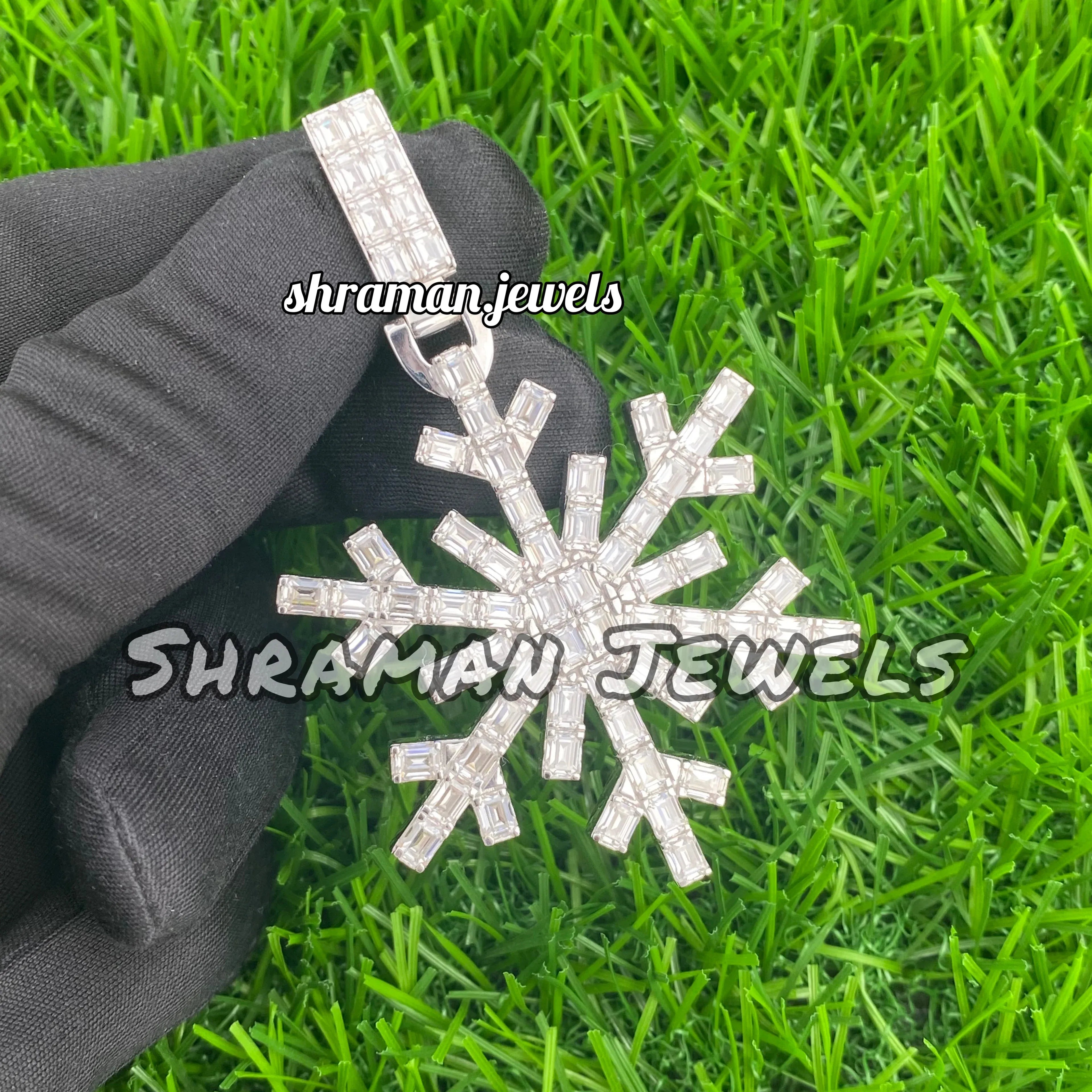 Custom Diamond Snowflake Pendant Fancy Hip Hop Gift - 14.46 CTW