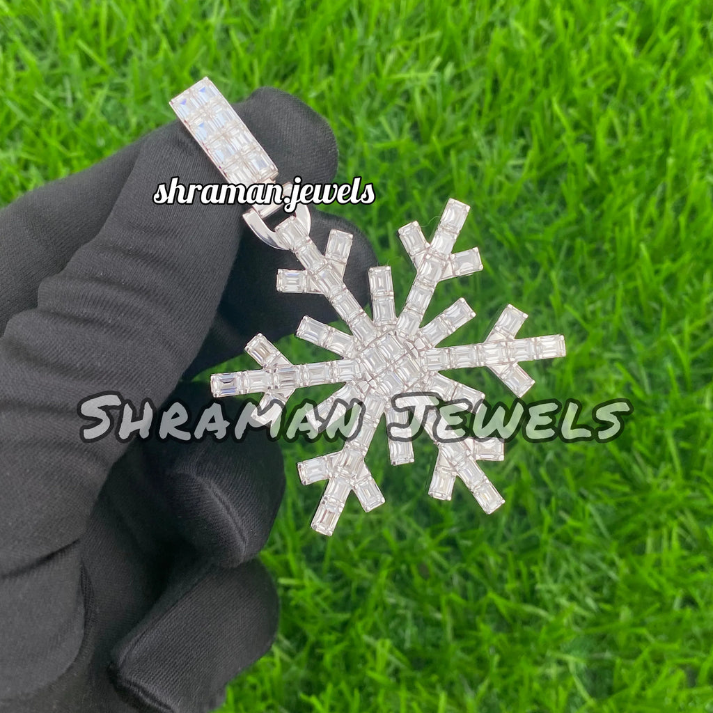 Custom Diamond Snowflake Pendant Fancy Hip Hop Gift - 14.46 CTW
