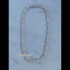Dazzling 10MM Round & Baguette Diamond Link Necklace
