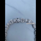 Dazzling 10MM Round & Baguette Diamond Link Necklace