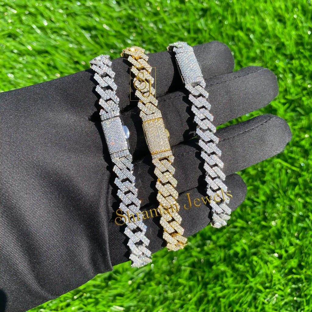 10MM Diamond Cuban Link Bracelet for Men