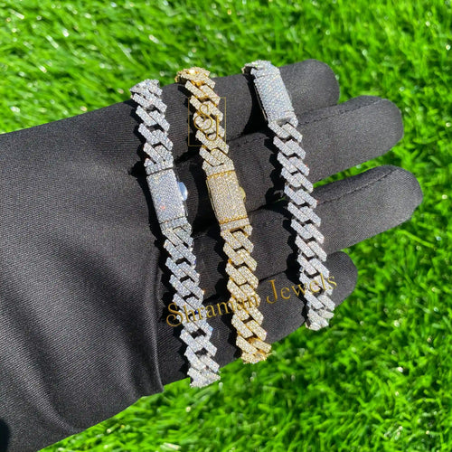 10MM Diamond Cuban Link Bracelet for Men