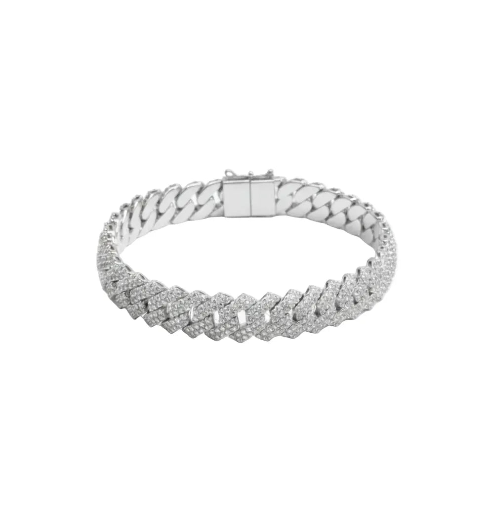10MM Diamond Cuban Link Bracelet for Men