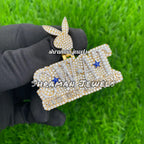 Custom Name Playboy Diamond Pendant VVS Moissanite Gold Bling - 6.07 CTW