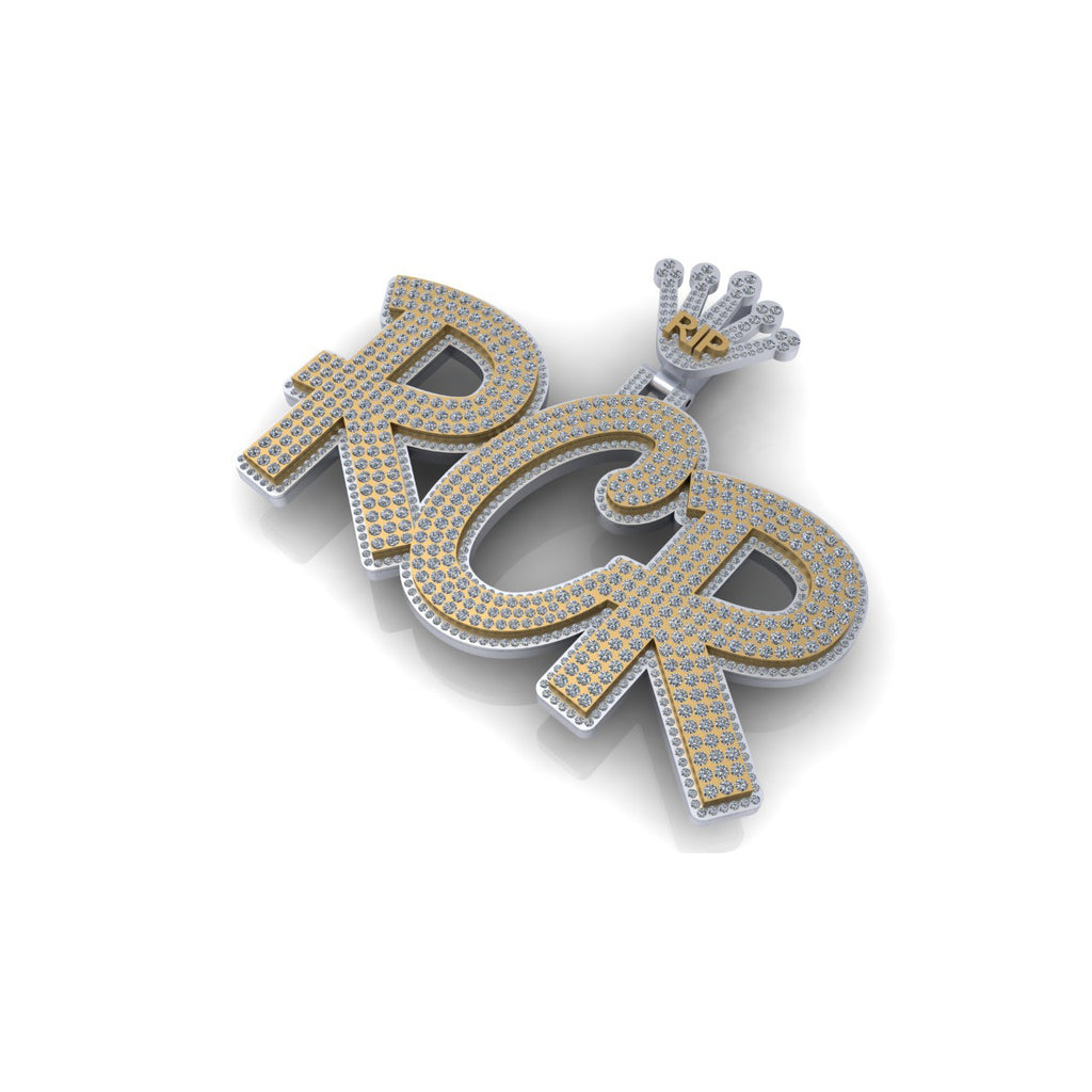 Men's custom Iced out RCR Letter Pendant