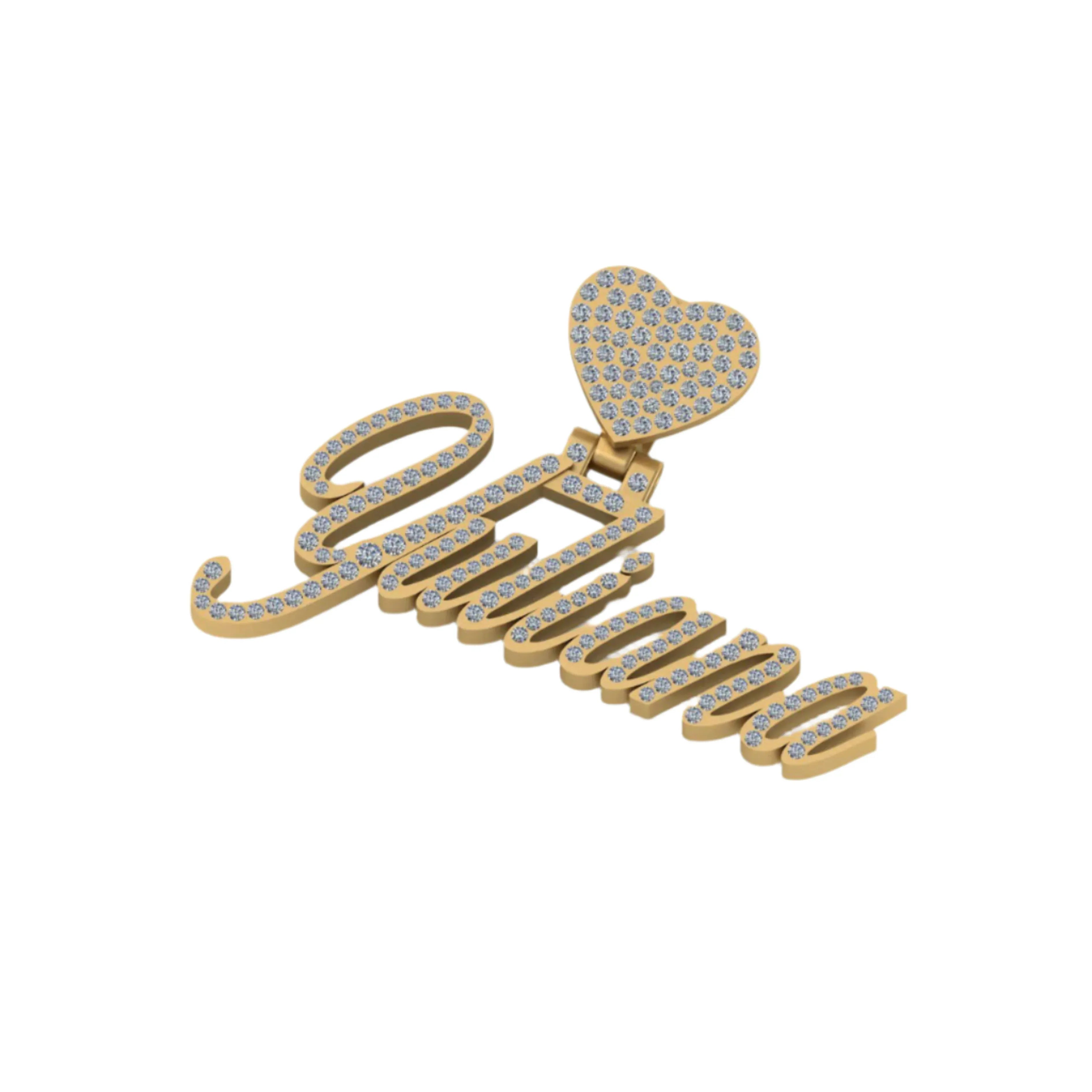 Custom Cursive Name Diamond Pendant - 1.19 CTW