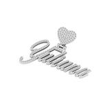 Icy Hip Hop Moissanite Diamond Cursive Personalized Name Necklace Gift for Her Initial Latter Silver & Gold Crystal Customized pendant