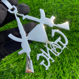 Custom Hip Hop Gang Mafia Gun Name VVS Diamond Pendant