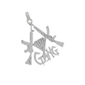 Custom Hip Hop Gang Mafia Gun Name VVS Diamond Pendant - 11.06 CTW