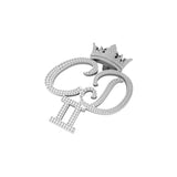 Men's Custom "CD" Letter Number With Crown Iced Out 3.84 Ct. VVS Moissanite Diamond Pendant