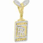 Custom Logo 14K solid gold VVS Diamond Pendant - 0.96 CTW