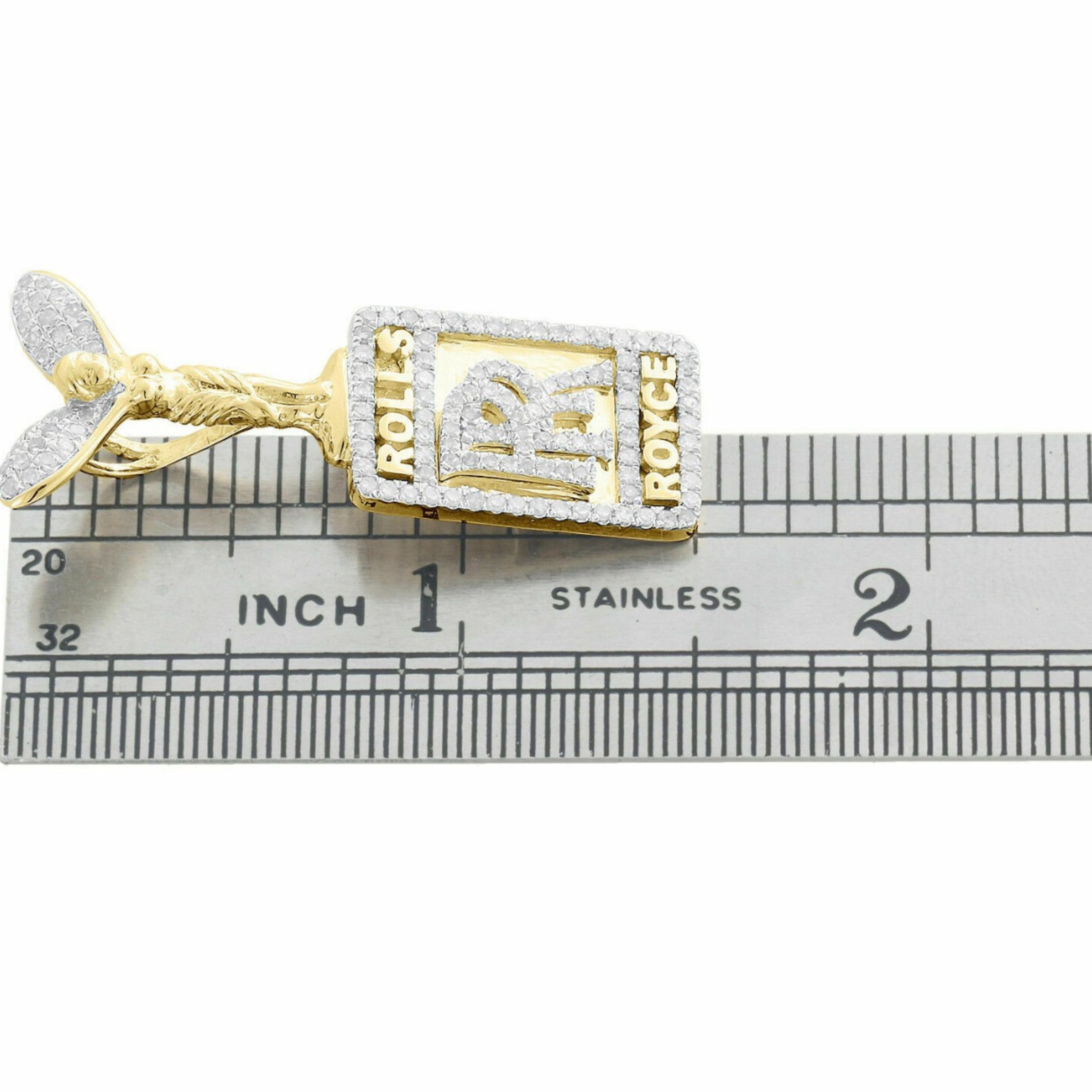 Custom Logo 14K solid gold VVS Diamond Pendant - 0.96 CTW